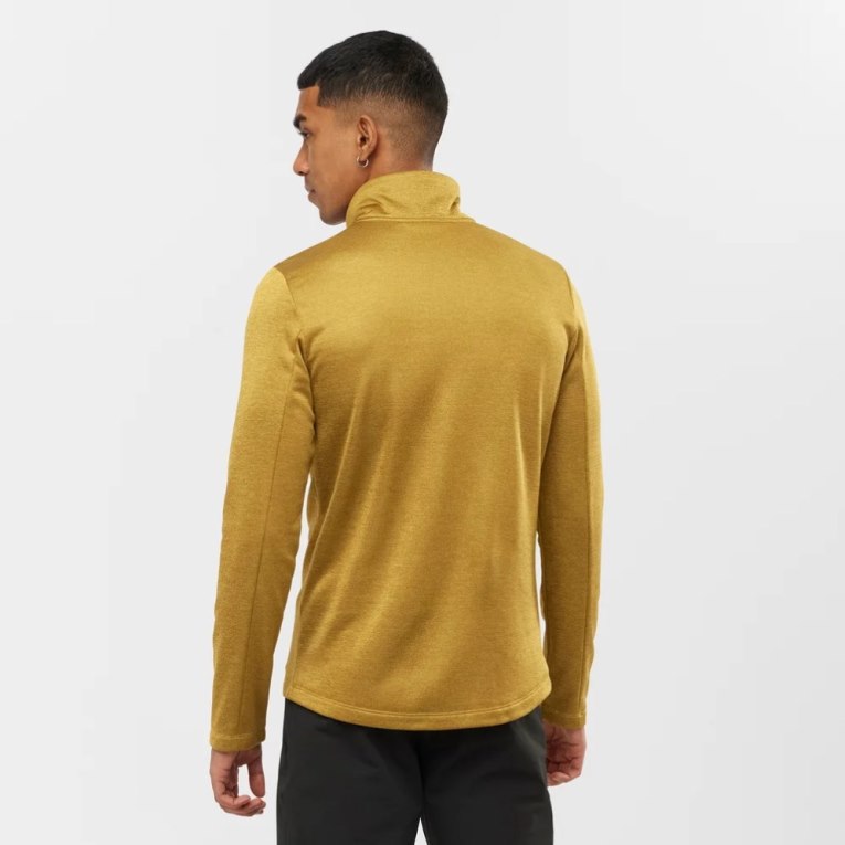 Gold Salomon Essential Lightwarm Seamless Half Zip Men's Sweatshirt | PH 95724C